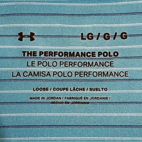 Under Armour Shirt Mens Large Teal Striped Performance Polo Shirt Stretch - Picture 8 of 11